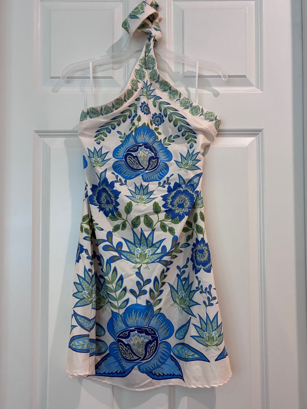 SHEIN‎ Blue and Green Floral Halter Dress